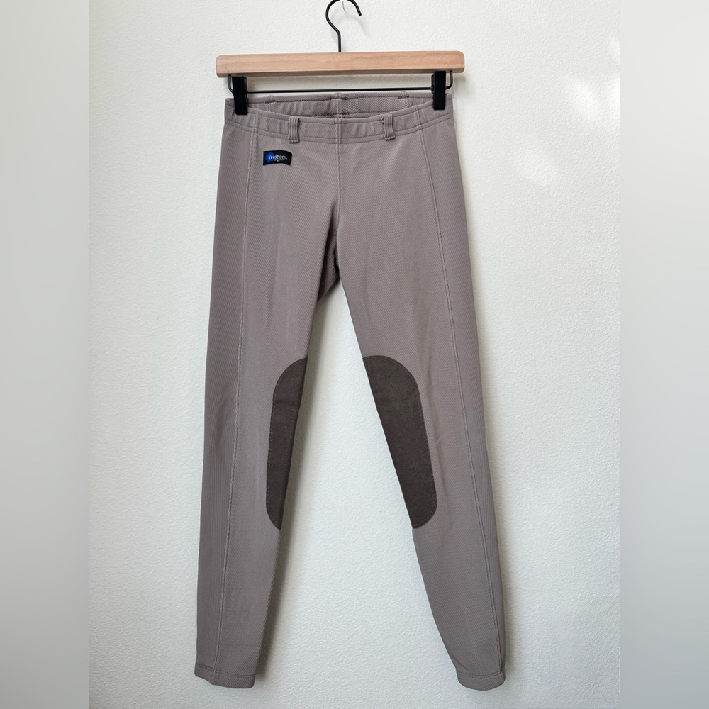 Irideon Riding Cadence Classic Knee Patch Breeches Tights Grey Taupe Size Small